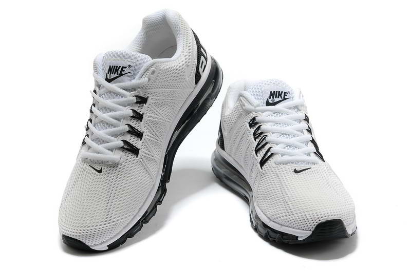 Pas cher Nike Air Max 2013 KPU Chaussures Hommes Blanc Noir (1)